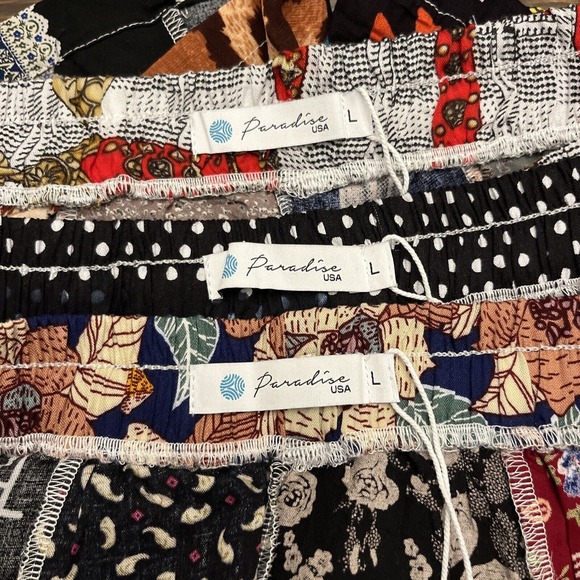 (3) Vintage Aesthetic Patchwork Shorts Festival Wear Hippie Music Bohemian Sz Lg - Picture 10 of 13